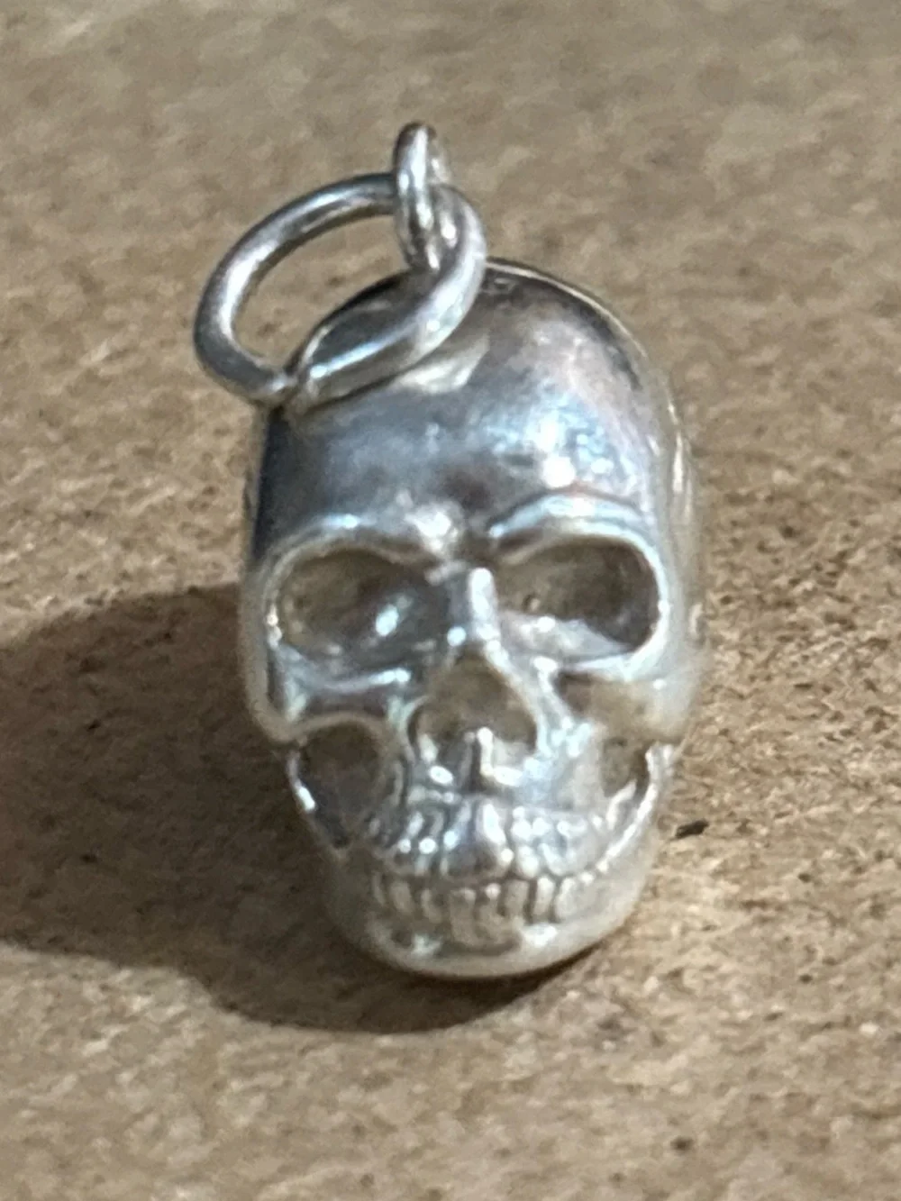 Vintage Shube 925 Sterling Silver Skull Charm/Pendant Punk Goth 1/2”